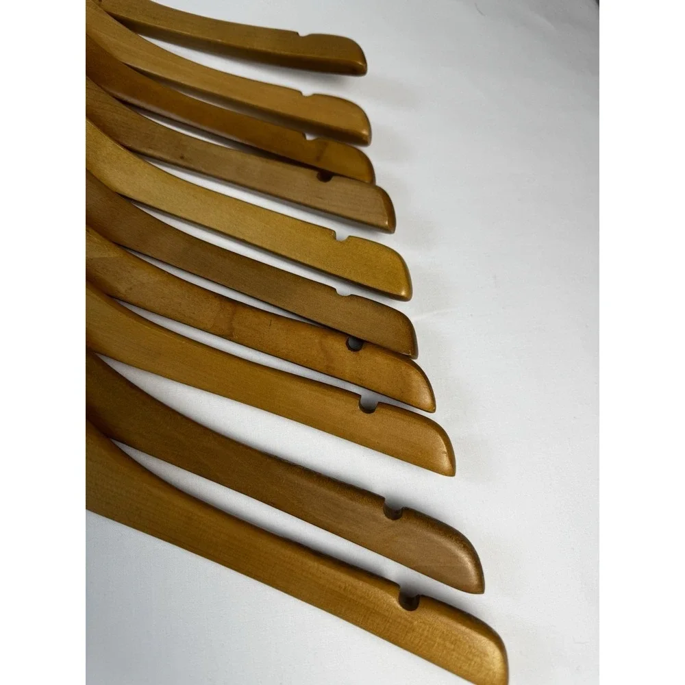 VTG HILFIGER DENIM SOLID WOOD HANGERS Lot Of 10 Retail Display Discontinued HTF